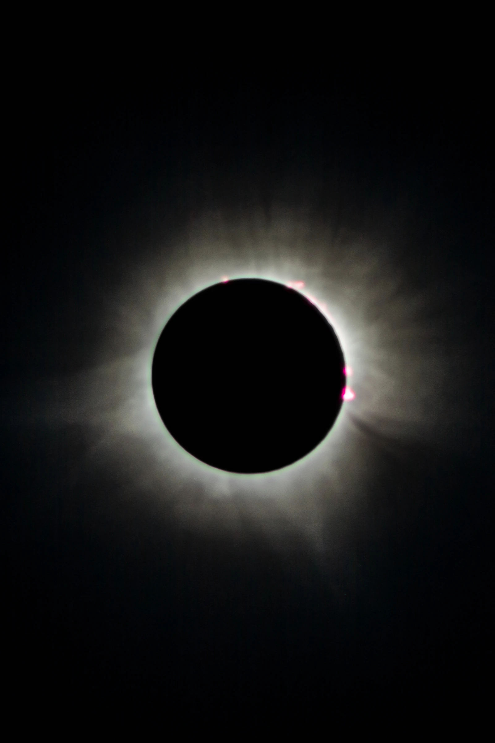 Corona solar durante la totalidad del eclipse de 2024
